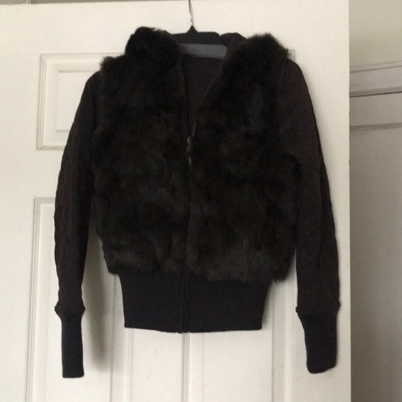Real rabbit fur. Reverse winter jacket from AQUA - Picture 1 of 7